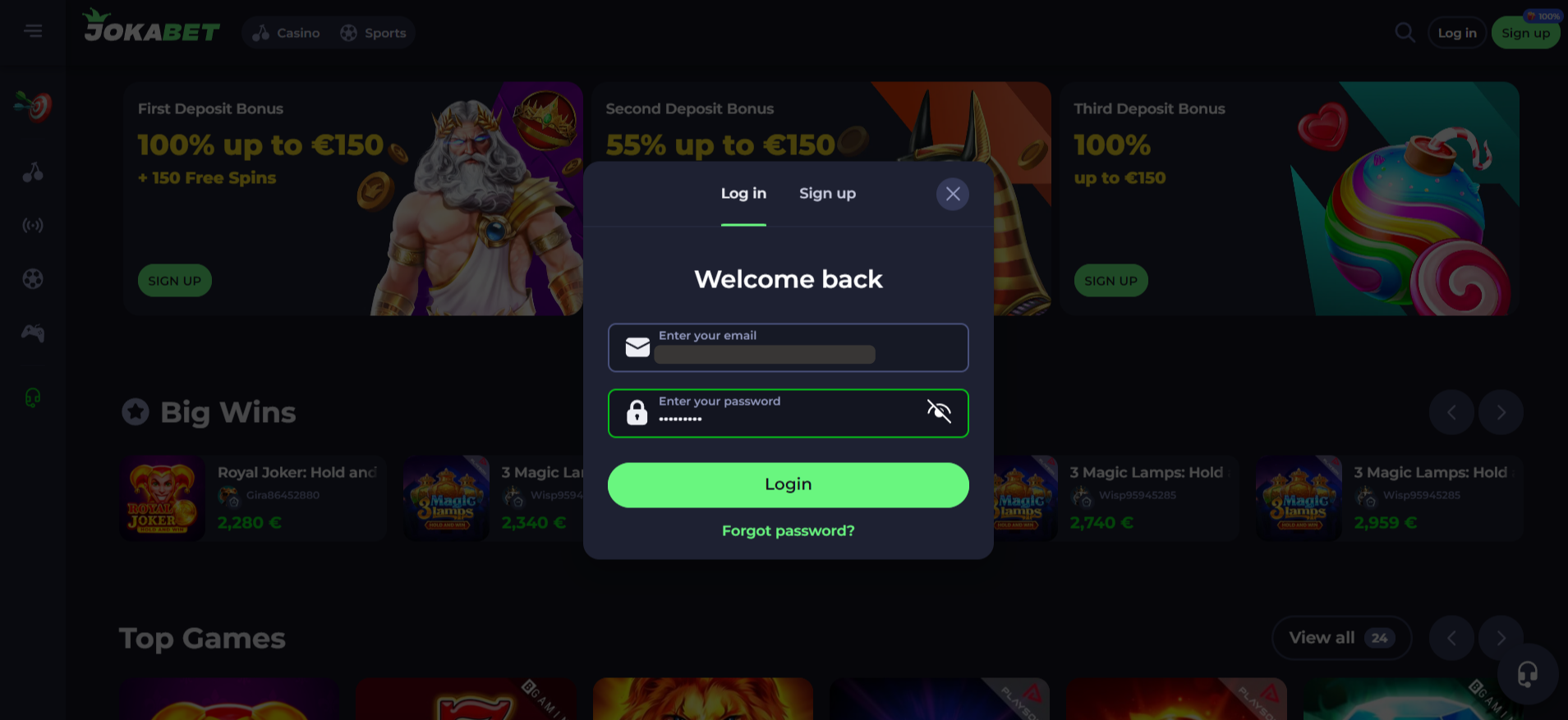 Jokabet Casino login